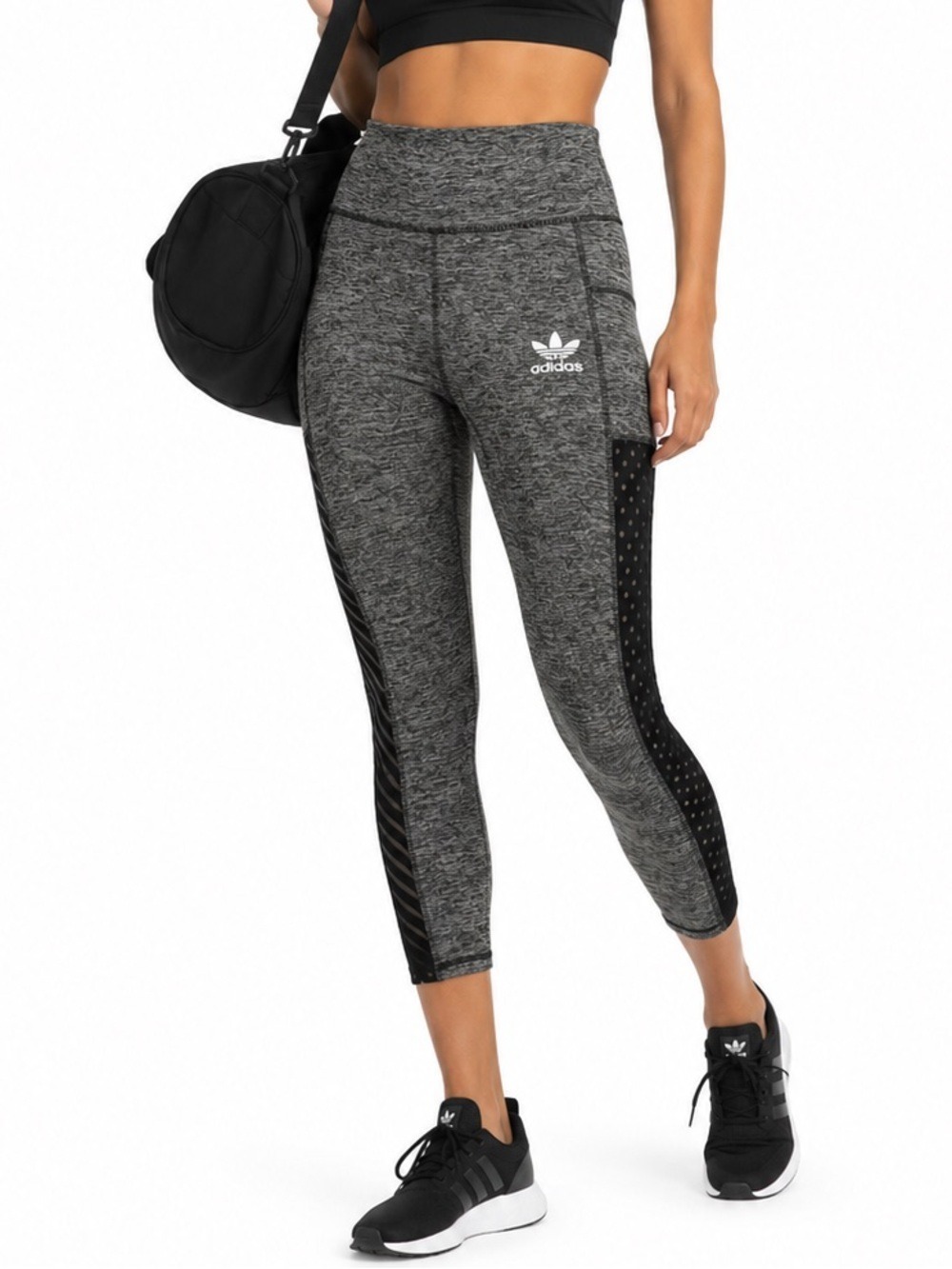 Adidas Grey Cropped Soft Yoga Running Pants Size Small 1307